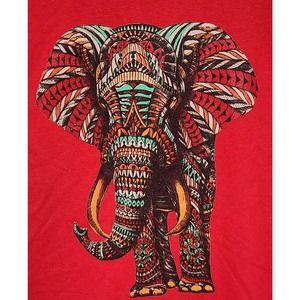 Port & Company Elephant Print T Shirt Womens Large